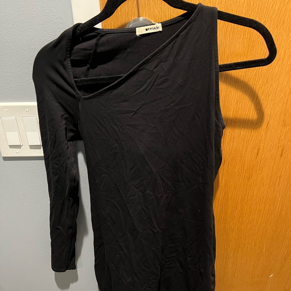 Womens Black Formal one shoulder dress